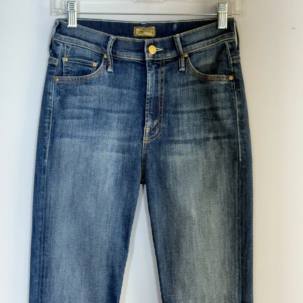 Mother The Insider Slit Ankle Fray Not Rough Enough Denim Jeans 25 - Picture 9 of 16